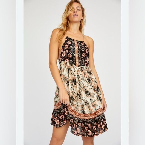 Free People Dresses & Skirts - Free people women’s small Casablanca slip dress bohemian floral festival tie